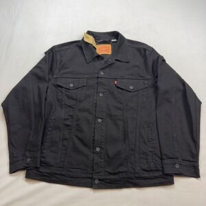 Levi's Mens Black Trucker Denim Jacket Classic Style Outerwear Size XLT NWT
